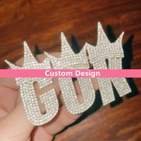 New Trendy DIY Custom Name Letter Pendant Necklace Gold Silv...