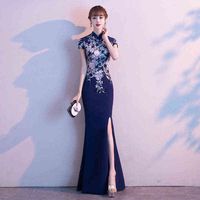 Prom Luxury Boutique Okazje Suknie Bankiet Wieczór 's Cheongsam 2021 Toast Fish Ogon Slim Montaż Chine Style