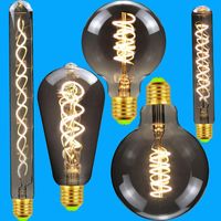 Bulbs Vintage Led Bulb G125 ST64 G95 G80 E27 Spiral Light 4W Retro Smoke Dimmable Lamps Decorative Lighting Edison Lamp