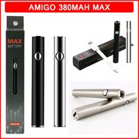 AMIGO 380MAH MAX VAPE Batterie Kit Vorheiz VV Variable Spannung Bottom Ladungsbatterien USB 510 Thread für Ölwagen Freiheit Vapes Patronen Stift