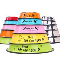 Candy Color Cartoon Stainless Steel Dog Bowls Tableware Pet Cat Dog Food Water Feed Bowl Pet Dog Accessories