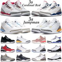 Jumpman 3 3s cardinale rosso uomo scarpe da basket pino verde corridore blu fresco grigio Grey Georgetown Court Purple UNC Nero Cement Mens Trainer Scarpe da ginnastica sportiva