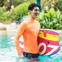 OhSunny Anti-UV Sun Protection Men Long Sleeve Swimsuit Swim Rash Guard Quick Dry Surf Driving T Shirt For Sports Gym Beach 210813