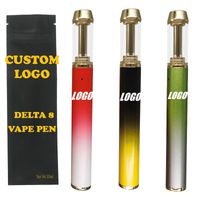 Cor do gradiente 1.0ml Dispositivo descartável colorido Vape Pen E Cigarros 400mAh Bateria Vaporizador Vaporizador Embalagem Personalizar sacos de varejo para d8 10 Óleo