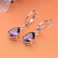 Charm For Women and Girls Fashion Party Jewelry Hot Sell Oval Shape Crystal Earring 3 Colors Cubic Zirconia Stone Hoop Earrings,you like