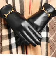 Cinco dedos Guantes de guantes para mujeres Mujeres genuinas cuero de oveja invierno