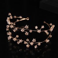 Haarklammern Barrettes Rose Gold Hochzeit Stirnband mit Stern Kopfschmuck Doppelschichten für Frauen Mädchen Prom Zubehör EA