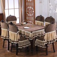 Cadeira cobre coxim europeu coxim capa tablecloth laço bordado mesa de jantar pano flor peônia casamento têxteis