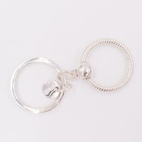Authentische 925 Sterling Silber Perlen Pandora Momente Charm Key Ring Charms passt Euro Pandora Stil Schmuck Armbänder Halskette 399566C00