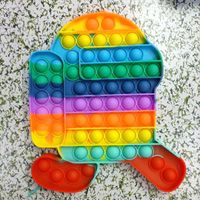 Fiesta de descompresión de juguete Tize-tinte Rainbow Push Burbuja de la burbuja Pasaje de la mano del juguete Alivio de la tensión del juguete PET PET SIMPLE DIMPL FLOR MAT ORESINT SELIGHT RELABLE DE RELAVE