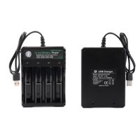 4.2V 18650 Laddare Fyra slits Li-Ion Batteri USB-oberoende laddning Bärbar elektronisk 10440 14500 16340 16650 14650 18350 18500 18650 UF518