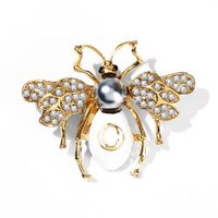 Brand Rhinestone Pearl Bee Brooch Pin For Women Vintage Broo...