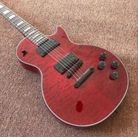 Tienda personalizada. Color rojo Guitarra de arce de arce. Hardware personalizado Gitaar. trabajo manual 6 cuerdas guitarra