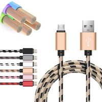Fast Charging USB Cables 6FT 3FT Micro USB Type C Data Sync Weave Cords for Samsung S20 S21 Note20 S10 S9 S8 Moto LG Android Charger Multiple Cable