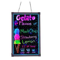 LED Neon Sign Board 32&quot;x24&quot; Illuminated Erasable Effect Restaurant Menu Signs with 7 Colors Flashing Mode DIY Message Chalkboard for Kitchen Wedding Promotions