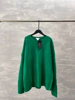 Brand Designed fresh Women' s Green ribbed sweater round...