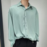 Erkek Casual Gömlek Moda Seksi Erkek Harajuku Kore Mizaç Vintage Beyaz En Kaliteli Klasik Gevşek Uzun Kollu Tops