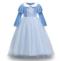 Kızlar Elbiseler Çocuk Giyim Çocuk Giyim Prenses İlkbahar Ve Sonbahar Bebek Yaka Uzun Kollu B9661