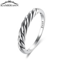 Cluster Rings Kameraon 925 Sterling Silver Classics Vintage Intertwined Twisted For Women Men Couple Wedding Party Fit Lady Fine Jewelry