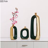 Vases Creativity Ceramics Golden Cutout Vase Desktop Flower ...