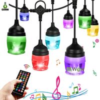 Newest LED RGB String Light With Remote Music Control Outdoo...