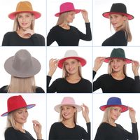 2022 الرجال فيدورا القبعات النساء الجاز بنما قبعات السيدات واسعة بريم كاب المرقعة الرجعية الشمس قبعة رجل الفتيات trilby chapeau رجل امرأة ربيع الخريف الشتاء