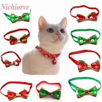Série de Natal de gravata de estimação gravata coleira de gravata com um brilho rhinestone cão gato animal de estimação decorações de Natal suprimentos acessórios pescoço cinta xcc299