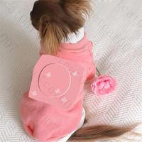 자수 스웨터 애완 동물 강아지 의류 핑크 프린트 애완 동물 스웨터 강아지 의류 캐주얼 코튼 퍼그 강아지 옷