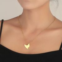 Ketten Edelstahl Hähnchenanhänger Halsketten für Mädchen Kinder Einfache Henne Choker Tierkette Charme Schöne Bauernhof Schmuck Geschenk