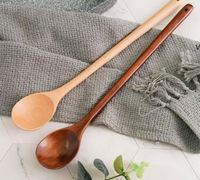 Lungo cucchiaio in legno 33 cm 13 pollici legno naturale manico lungo mungoli per zuppa di cucchiaio per cucinare gli utensili da cucina Zza11016