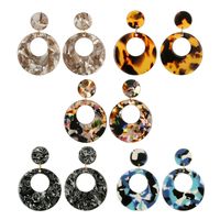Acryl-Hoop-Ohrringe für Frauen-Mädchen-Statement Geometrische Ohrring-Harz-Acetat-Drop-Download-Fleck-Gestüt Modeschmuck