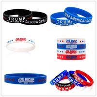 Genuine Donald Trump Biden President 2020 Jewellery Silicone Bracelet Rubber Wristband Bracelets Keep America Great Stripe BangleThree Colors