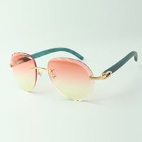 Gafas de sol clásicas 3524027 con gafas de brazos de madera natural de TEAL, ventas directas, Tamaño: 18-135 mm
