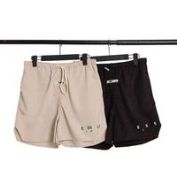 Pantalones cortos para hombres para hombres cuadrados Doble línea Sentials High Drewstring y pantalones de 5 puntos estilo callejero reflectivo