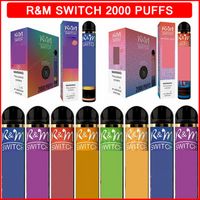 RM Switch 2 in 1 monouso VAPE 2000 BUFF DUAL FLAVS E sigarette 950mAh Batteria Presilled 8ml Cartucce Liquid Ecigarette Cartoon Vapes Ecigs