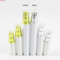 12 X 5ml 10ml 15ml Airless Pump White Bottles Refillable Containers Air for Cosmetics Foundations, Lotionsgood qty
