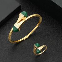 Orecchini Collana Zlxgirl Gioielli Charms 2pc Dubai Gold Bracelet Bracelet Anello Set per le donne Wedding Bridal Bridal Cubic Zircon Party Bangle Bangle anel