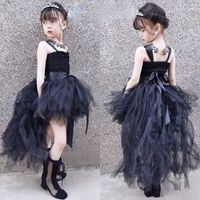 Kız Elbise Yaz Noel Elbise Çocuk Giysileri Zarif Moda Parti Siyah Abiye Çocuklar Kızlar için Vestidos