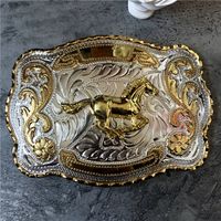 Aleación de oro cinturón hebilla moda vaquero fino hebillas de caballo para 4 cm pantalones de ancho para hombres accesorios