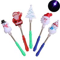 Flash Christmas Toy Cartoon Christmas Glow Stick Colorful Springs Magic Wand Cute Santa Snowman Xmas Tree Kid Toy Christmas Gift