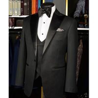 Мужские костюмы Blazers Black Shake похудения свадьба смокинги для жениха 3 частей пользовательские формальные бизнесмены набор брюк куртка с модами