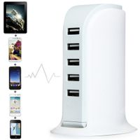 Smart Android phone Powers Tower 6A 5 port USB charger multi usb travel power for Samsung s7 s8 tablet PC
