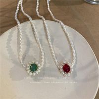 Chaînes Français Collier de perles Tempérament Embouts d'eau douce Chaîne rétro élégante pour femmes