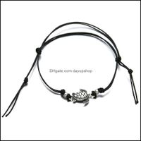 Anklets Jewelry Retro Turtle Pendant Anklet Bracelet Leather...