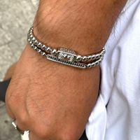 Beaded, strängar 2 st / set guld silver färg boll pärlor armband uppsättning för kvinnor män kronor hängsmycke vävda armband mode uttalande smycken gi