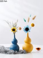 Вазы керамическая ваза синяя тыква цветок расположение настольных декор украшения для цветов современные цветочные украшения украшения дома