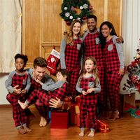 PatPat Arrival Autumn and Winter Plaid Family Matching Pajamas SetsFlame resistant) Family Look Kids Clothing 220119