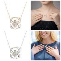 Pendant Necklaces Necklace For Women DIY Hanging Spider Fashion Party Cosplay Diamond Alloy Sweater Chain Pendientes#20