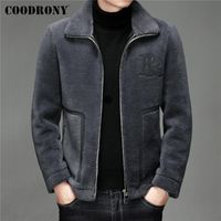 Manchas de lã masculina coodrony marca homens outono inverno jaquetas de lã roupas moda casual cor pura cor granular veludo casaco de lapela curto z80