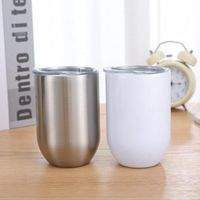 12oz Blank Sublimation Wine Tumblers Egg Cup Wine Glass Doub...